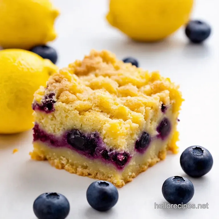 Lemon Blueberry Bliss Bars with a Crumble Top