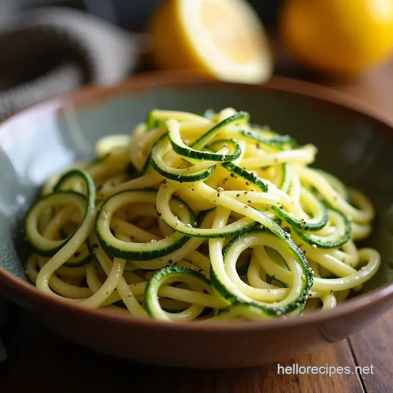 Sunshine in a Bowl Quick Zesty Lemongarlic Zucchini Noodles presentation