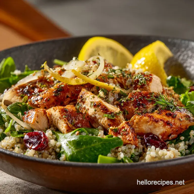 Mediterranean Bowl LemonHerb Chicken Zesty Tahini Dressing