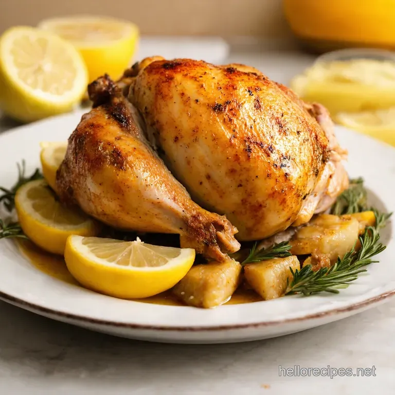 Lemon Herb Roasted Chicken and Root Vegetables Low Sodium presentation