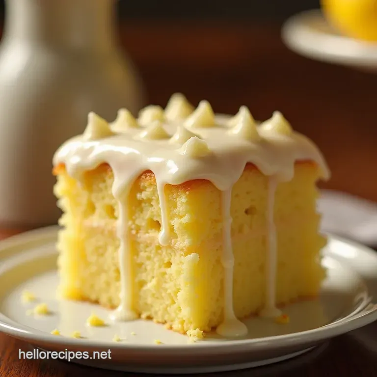 Cloud Nine Lemon Velvet Cake with Silky Lemon Glaze presentation
