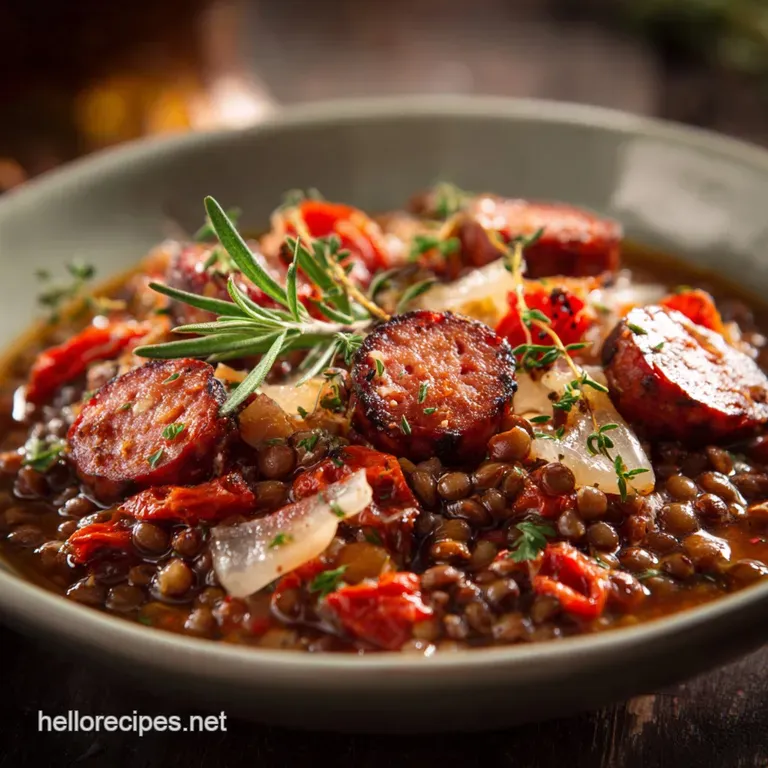 Recipes Featuring Beans and Lentils: the Proper Pouch Sausage Ragout presentation