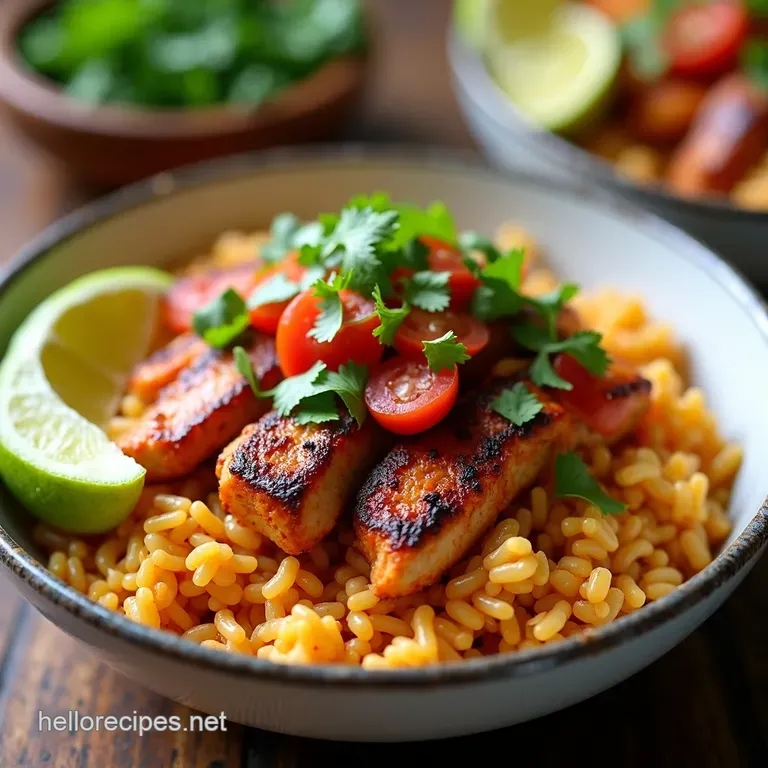 Loaded Chicken Fajita Rice Bowls with Smoky Chipotle Goodness