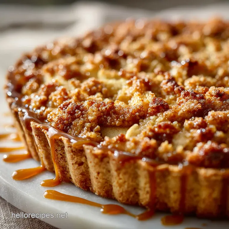 Make Ahead Thanksgiving Desserts: Salted Caramel Apple Crumble Tart presentation