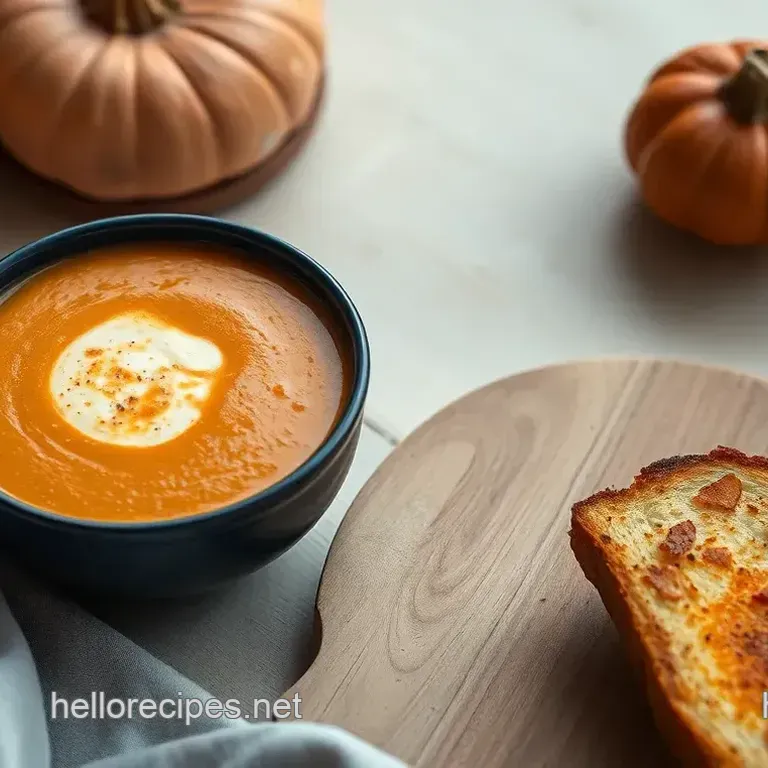 Spicy Pumpkin Soup with Grilled Cheese