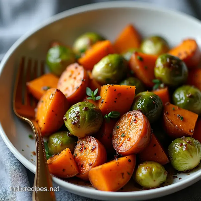 MapleBalsamic Bliss The Ultimate Roasted Sweet Potatoes Brussels Sprouts