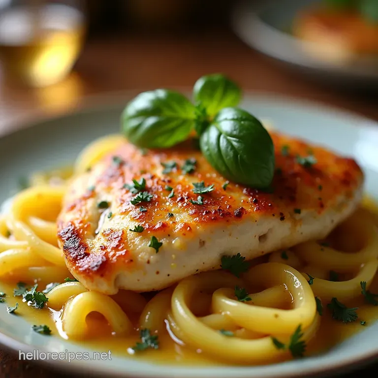 Mediterranean Sunshine Chicken Piccata presentation