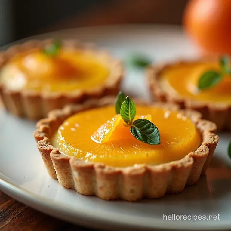 The Brunch Buzz Sparkling Citrus Curd Tart with Prosecco Reduction presentation