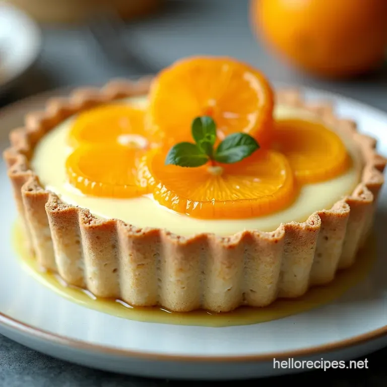 The Brunch Buzz Sparkling Citrus Curd Tart with Prosecco Reduction