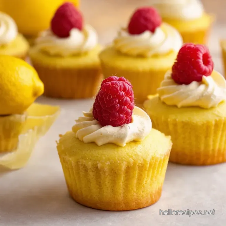 Mini Lemon Raspberry Drizzle Cakes with Pink Ombre Glaze presentation