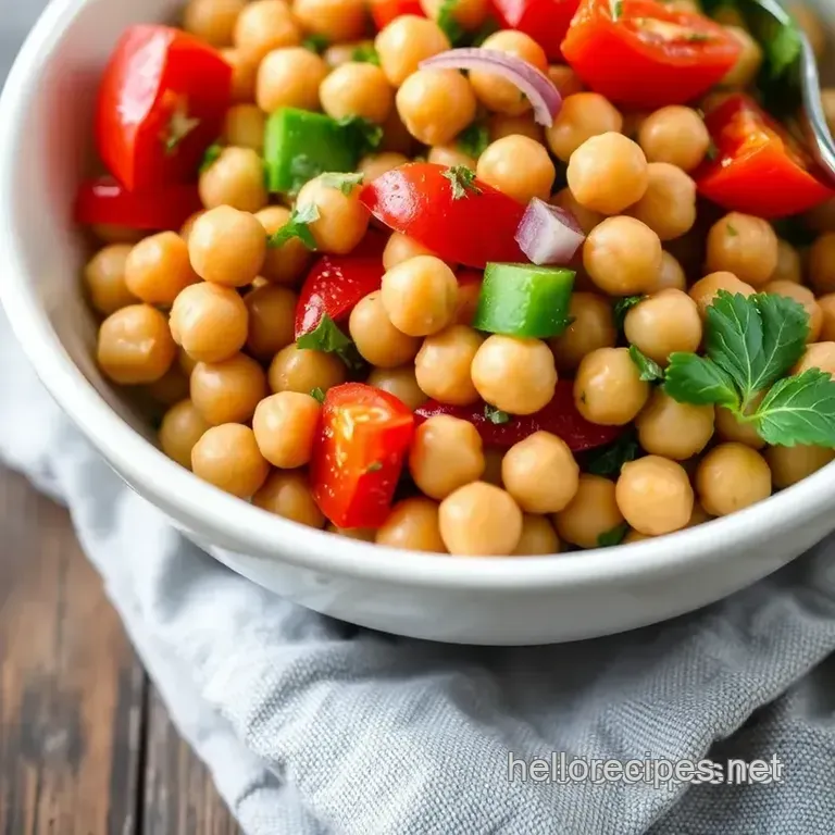 Fresh Chickpea Salad with Zesty Lemon Dressing presentation