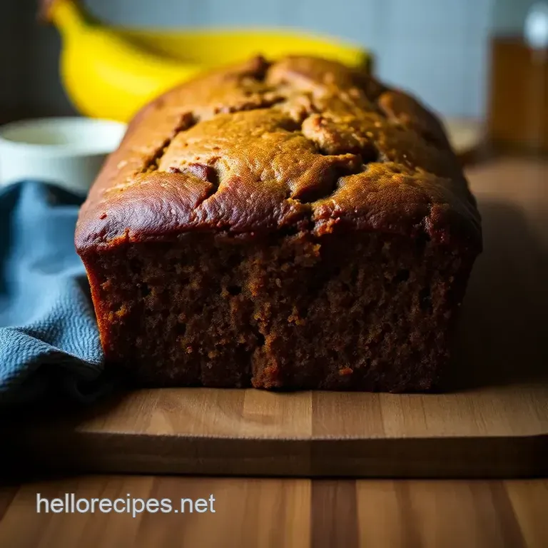 Moist and Classic Banana Bread with 2 Ripe Bananas presentation