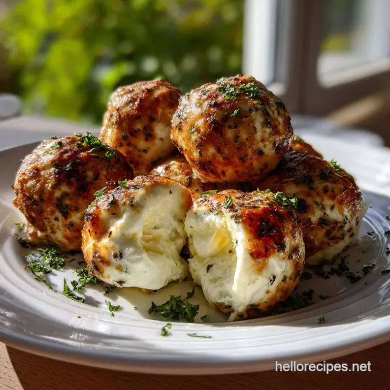 The Ultimate Mozzarella Stuffed Meatballs presentation