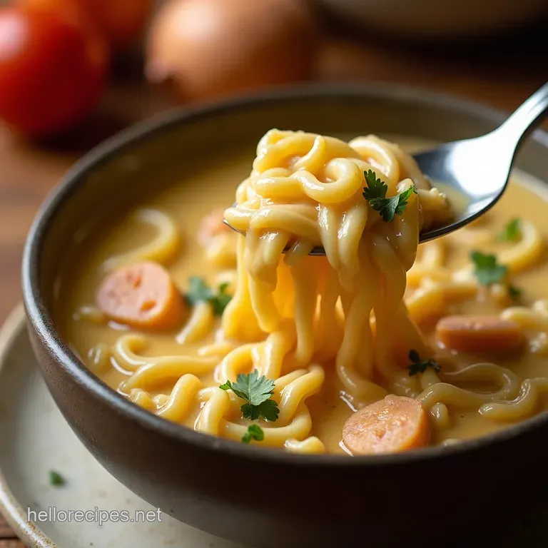 Mums Miracle Creamy Chicken Noodle Soup presentation
