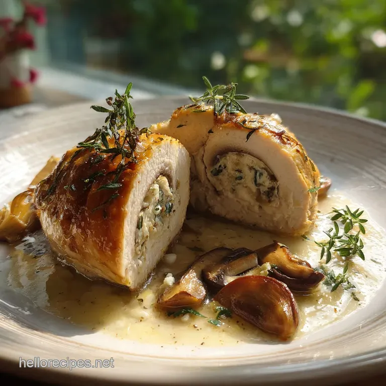 Quick and Easy Mushroom Stuffed Chicken with Garlic