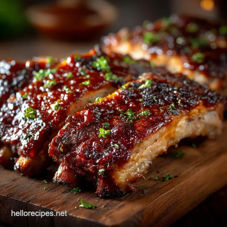 Nanas Secret Weapon SlowSmoked St Louis Ribs with Deep South Tangy BBQ Sauce