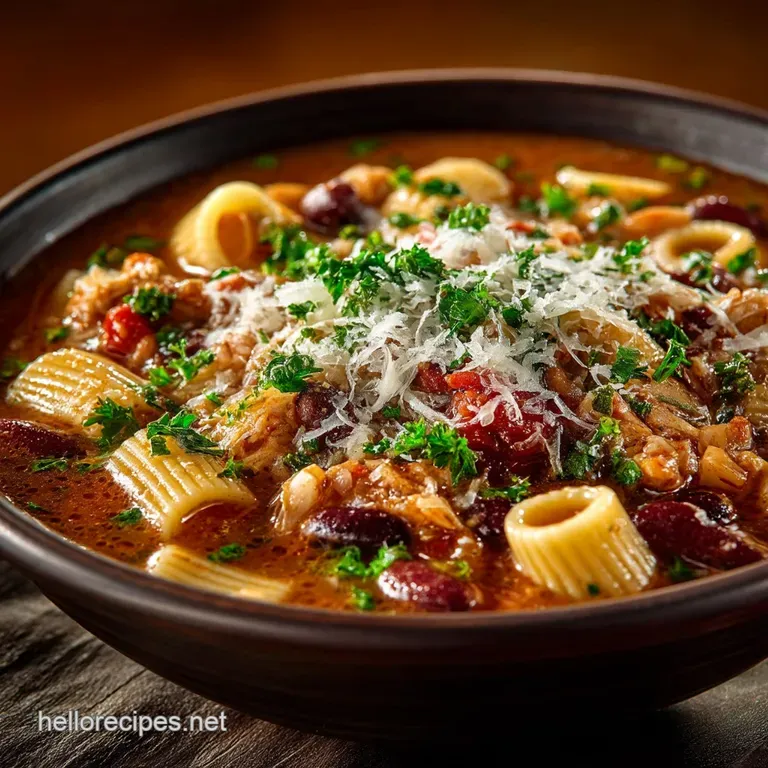 The Ultimate Copycat Hearty Olive Garden Pasta E Fagioli Soup presentation