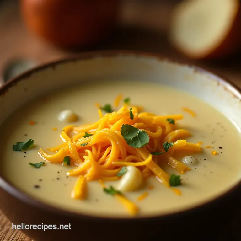 Omas Secret Weapon the Ultimate Creamy Hearty German Potato Soup Kartoffelsuppe presentation
