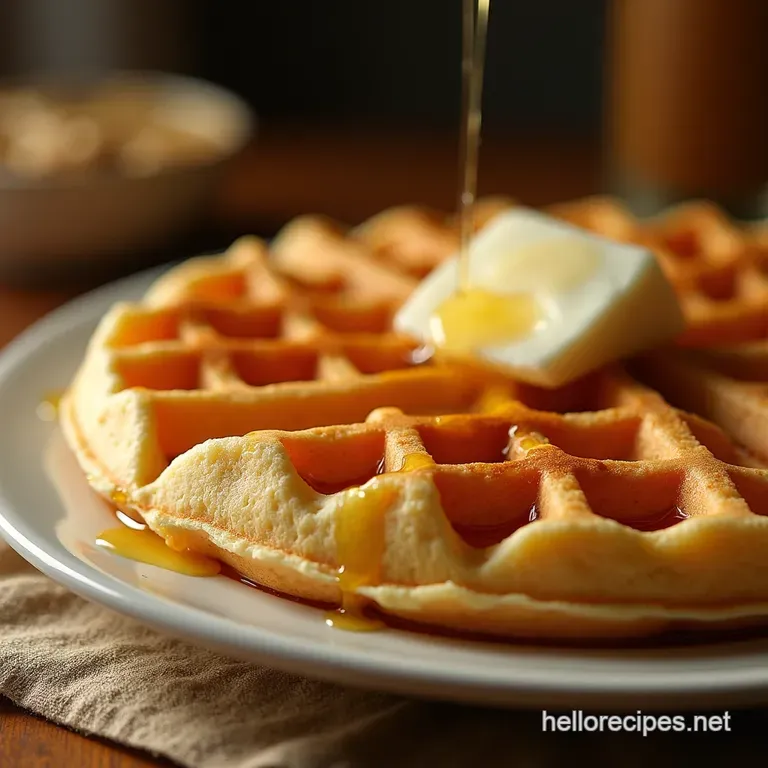 The Real Deal Omas Waffeln Grandmas Unbeatable Tender Buttery Waffles presentation