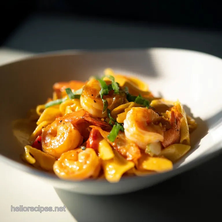 One Love Pasta Jamaican Jerk Shrimp with Creamy Coconut Sauce