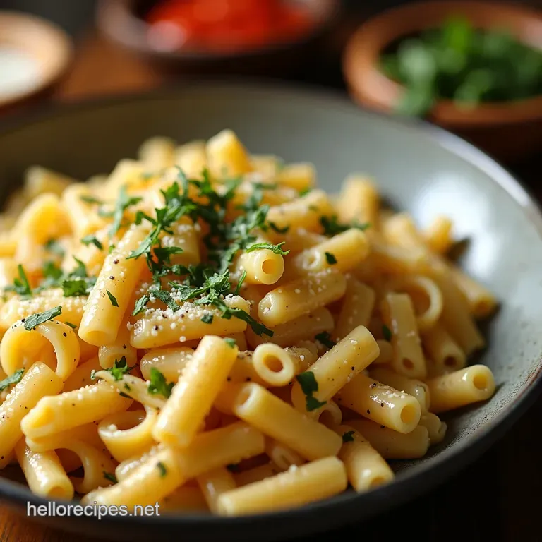 One Pot Creamy Garlic Pasta Perfection presentation