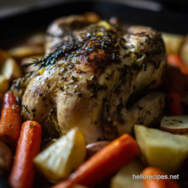 Onepot Lemon Herb Roasted Chicken and Veggies presentation