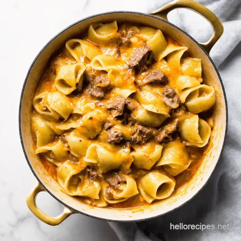 OnePot Philly Cheesesteak Tortellini with Provolone Sauce