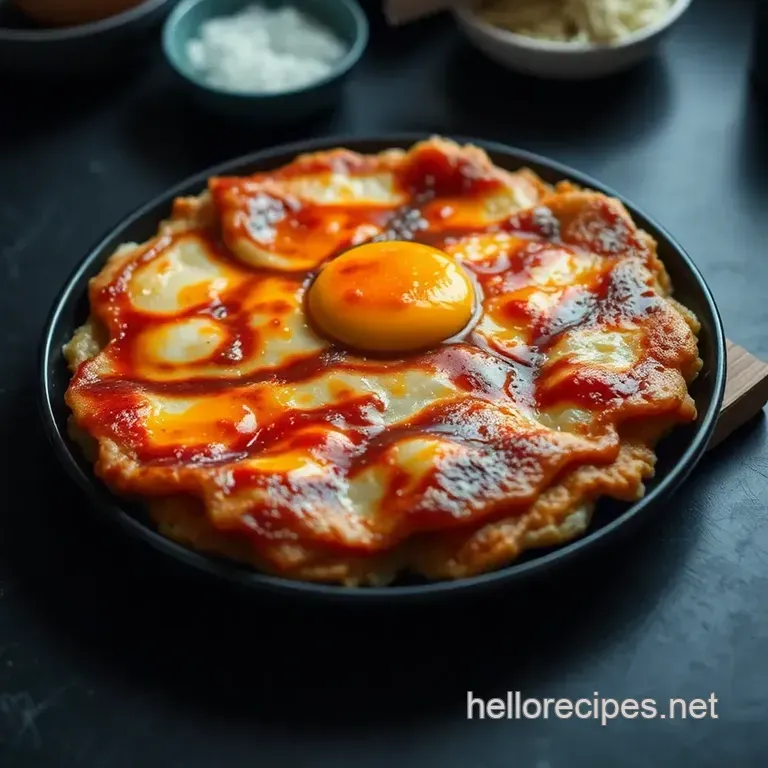 Osaka-Style Okonomiyaki presentation