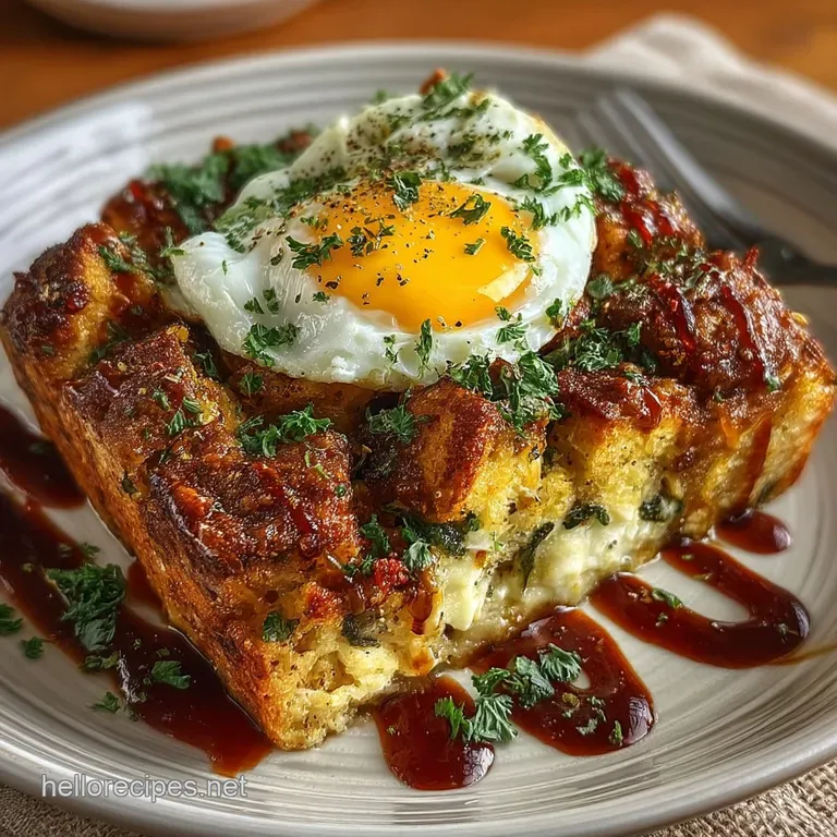 The Ultimate Overnight Eggs Benedict Breakfast Bake presentation