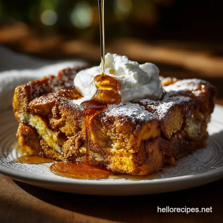 Pumpkin French Toast Casserole with Pecan Streusel (Overnight Recipe)