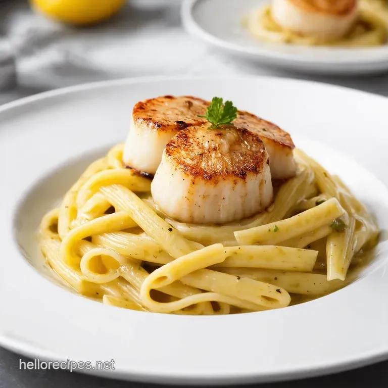 PanSeared Scallops with LemonGarlic Pasta