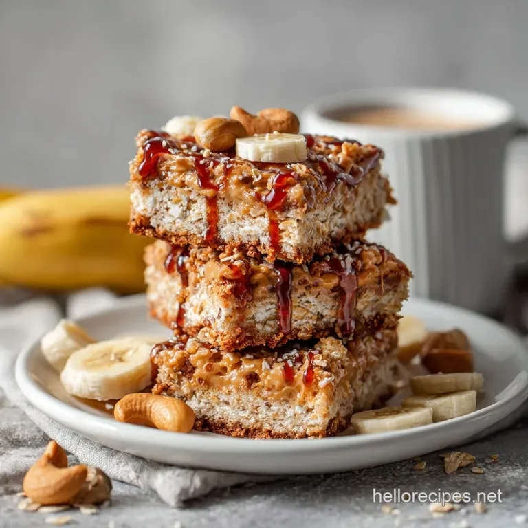 Peanut Butter Banana Oatmeal Breakfast Bars