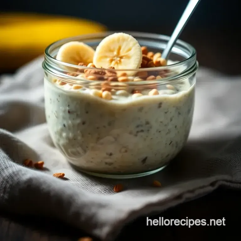 Peanut Butter Banana Overnight Oats: the Elvis Special presentation