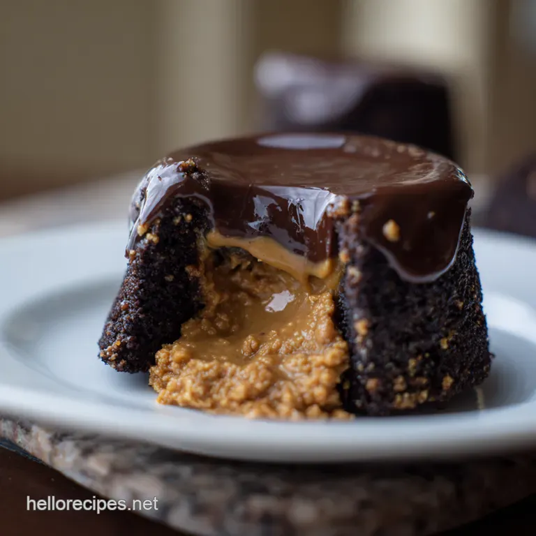 Peanut Butter Molten Lava Cakes presentation