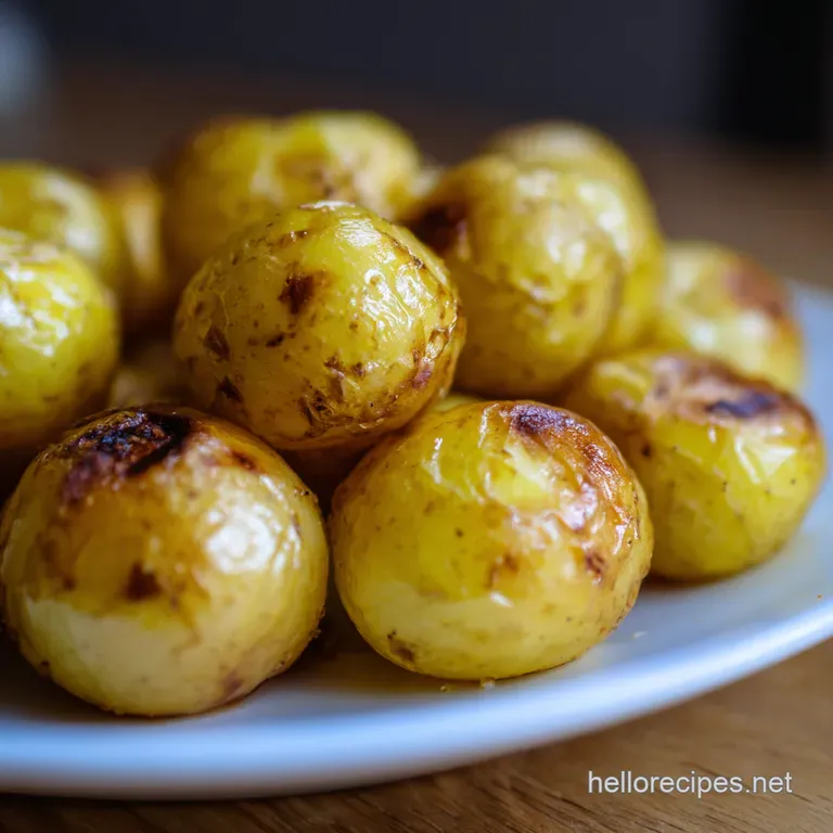 Perfect PubStyle Roasted Yellow Potatoes with Rosemary Garlic presentation