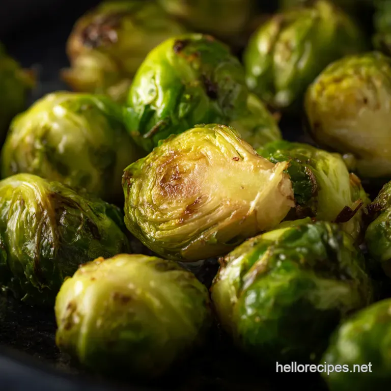 Perfectly Caramelized Roasted Brussels Sprouts with Balsamic Glaze presentation