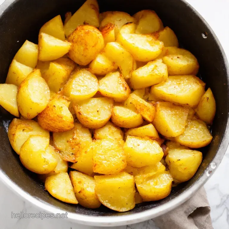 Perfectly Golden Smashed Potatoes with Garlic Herbs presentation