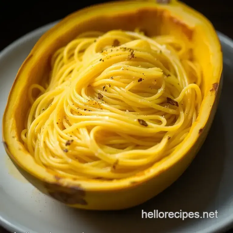 Perfectly Roasted Spaghetti Squash: A Versatile Vegetable Delight presentation