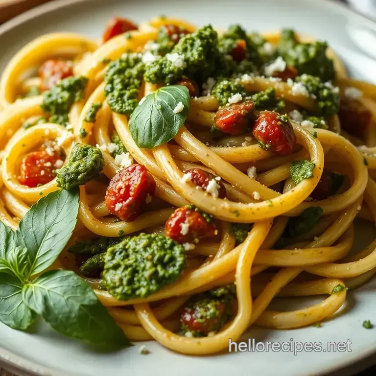 Pesto Perfection Pasta presentation