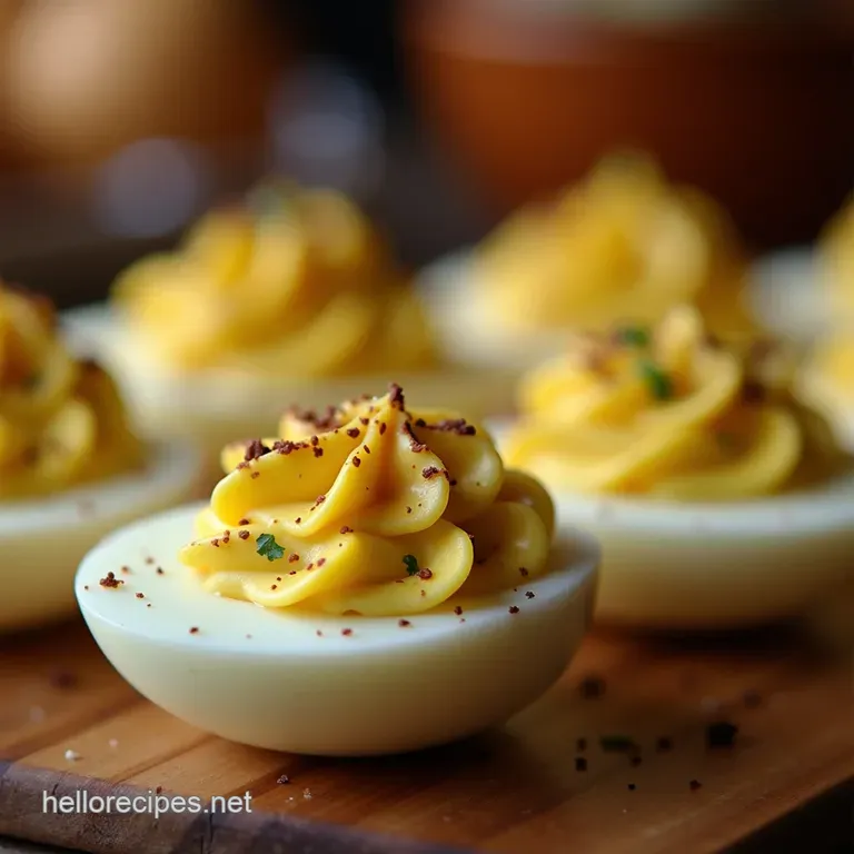 The Proper Posh Deviled Eggs Silky Filling with a Dijon Kick presentation