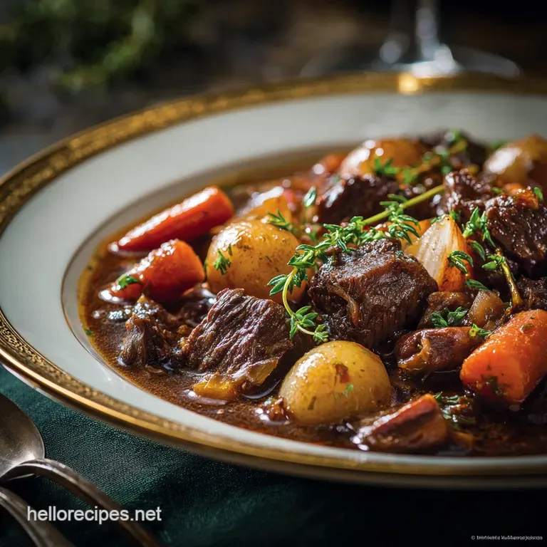Beef Bourguignon Deep Rich and Unapologetically Classic Stew presentation