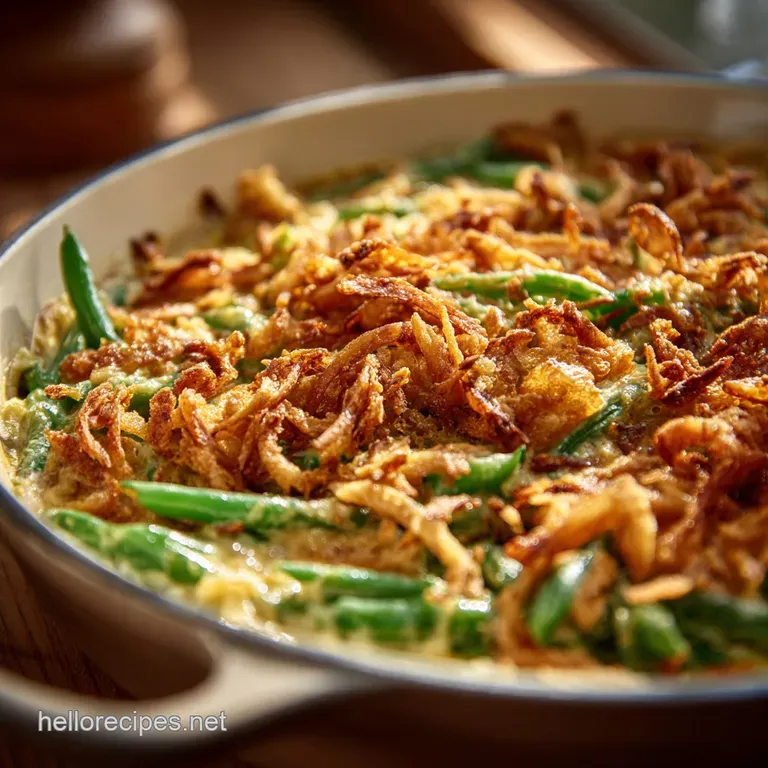 Green Bean Casserole: Rich Creamy and Crispy (The Proper Homemade Way) presentation