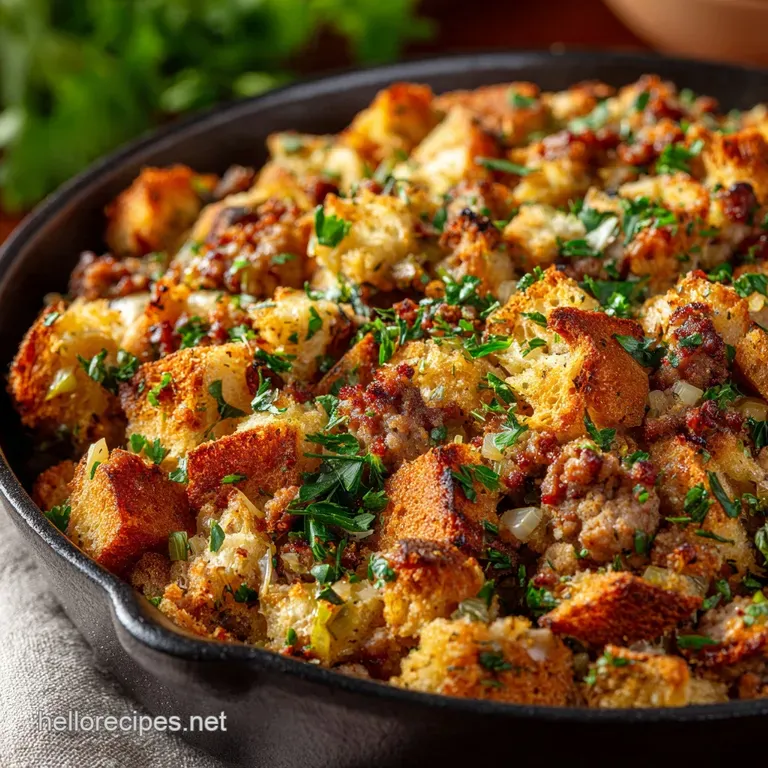 Sausage Stuffing: the Ultimate Moist Pub-Style Stuffing for Roast Dinners presentation