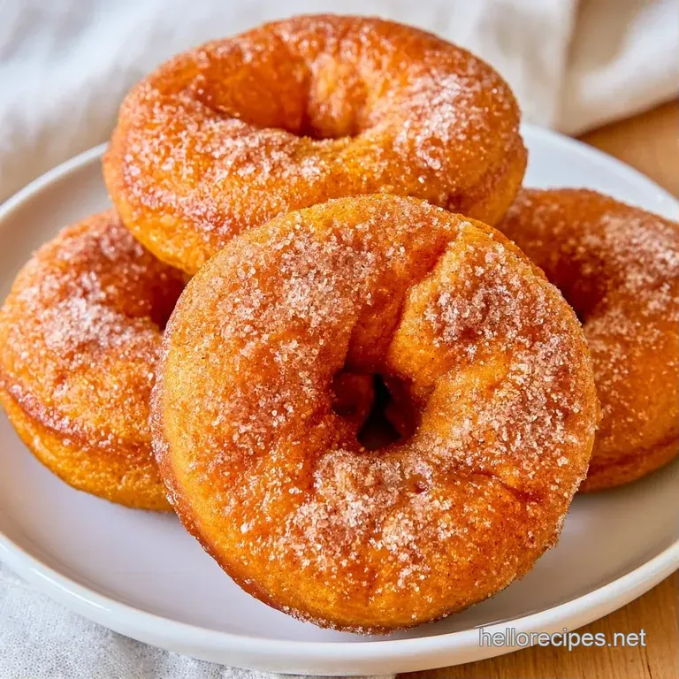 Platter of golden-orange rings sprinkled with cinnamon sugar, served alongside a steaming cup of black coffee.