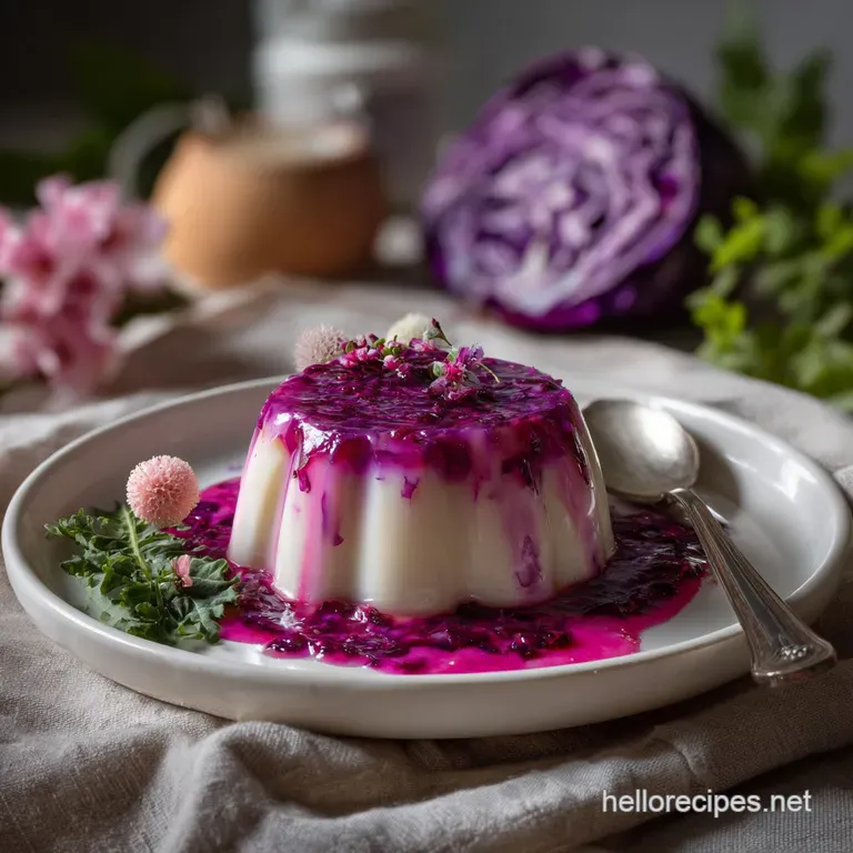 Vibrant Purple Cabbage Panna Cotta Healthy Recipe