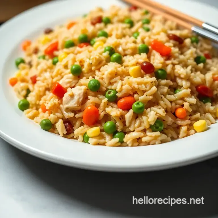 Quick and Easy Chicken Fried Rice presentation