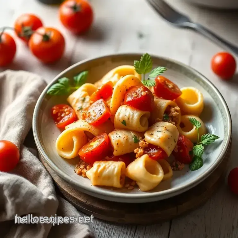 Quick Creamy Tortellini with Fresh Tomatoes presentation