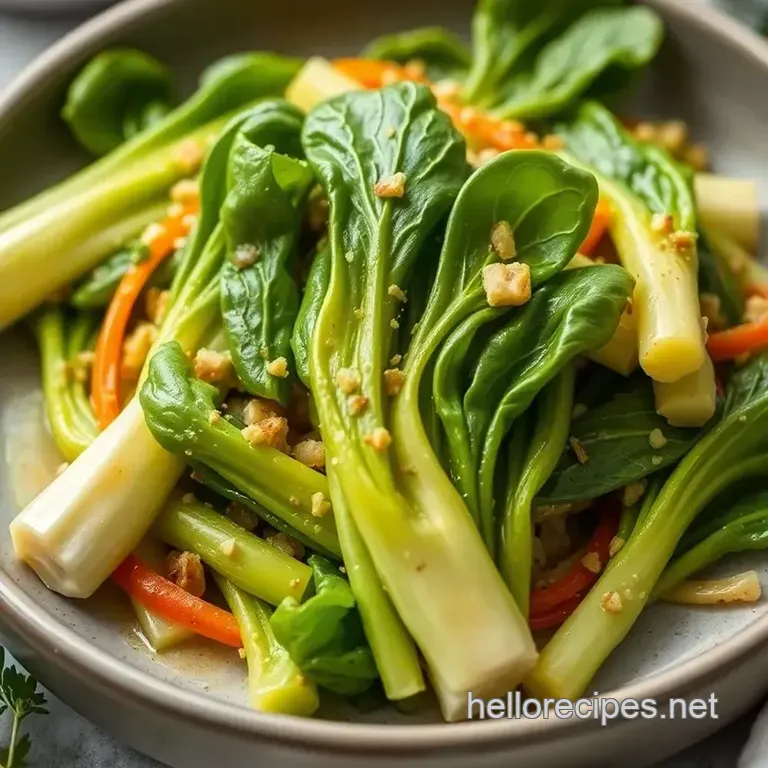 Quick & Garlicky Stir-Fried Bok Choy presentation
