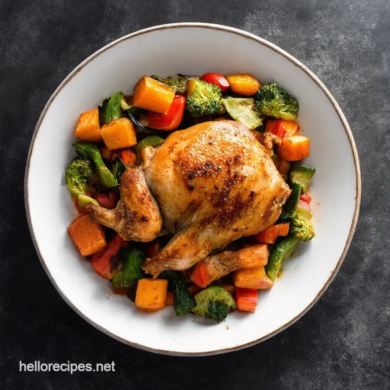 Quick Roasted Chicken and Rainbow Veggies Easy OnePan Dinner