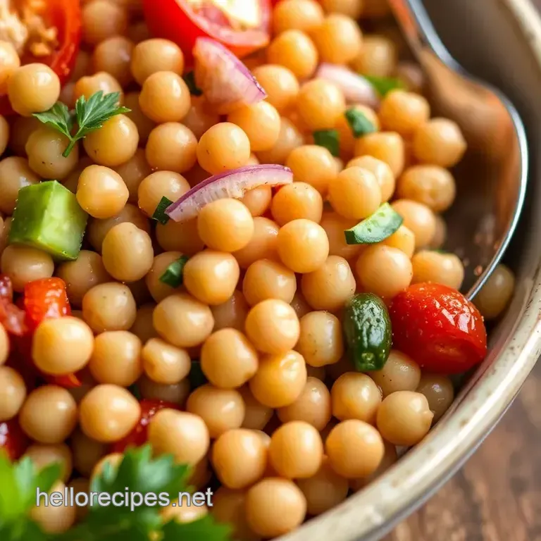 Zesty Quick Spiced Fresh Garbanzo Bean Salad presentation